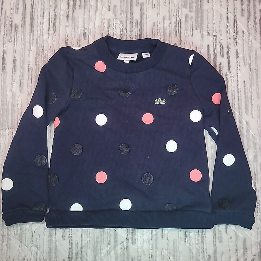 Lacoste Kids Sweatshirt Girls Logo Pullover Sz 5T